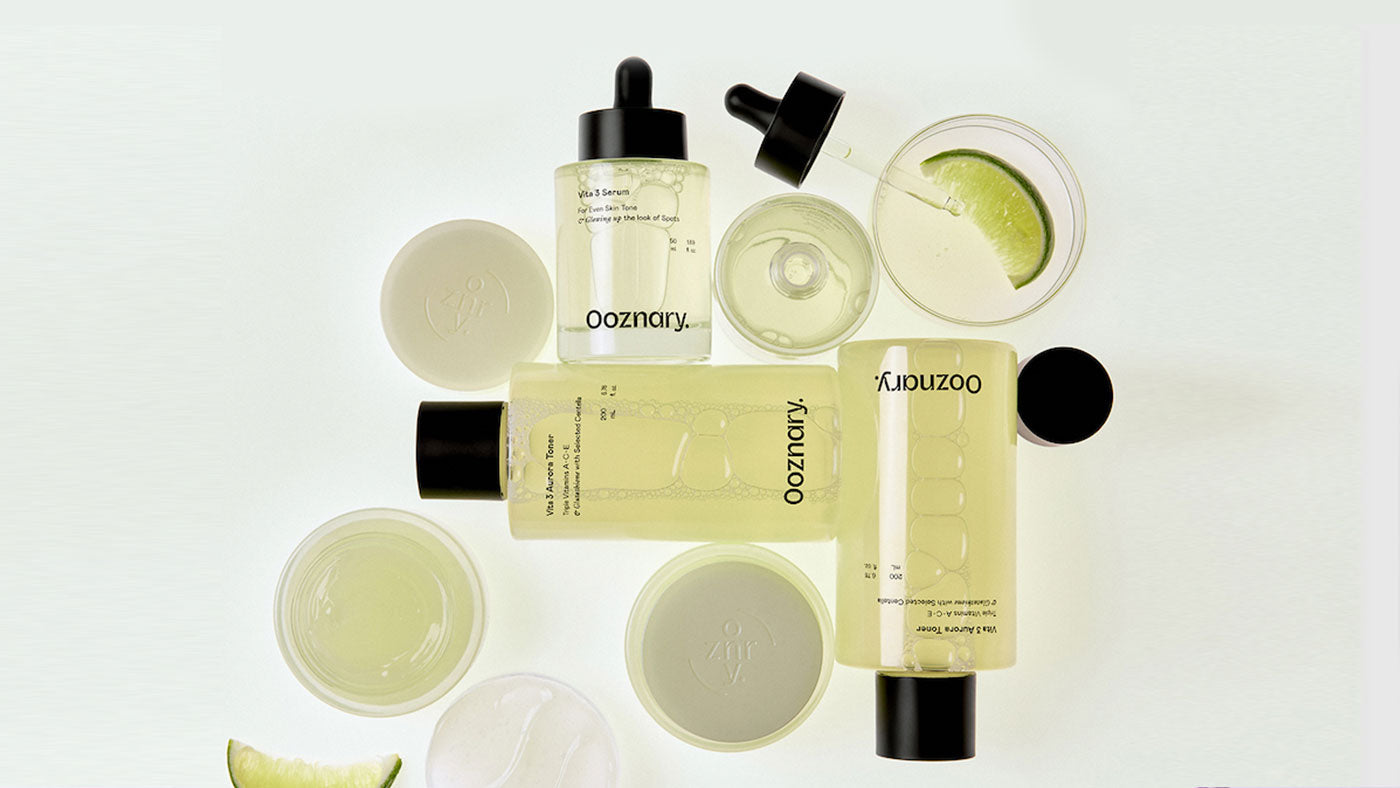 Ooznary Vita 3 BBC Radiance Serum, Ace Aurora Toner, BBC Pudding Cream and Brightening Set available at Dear Glow Singapore