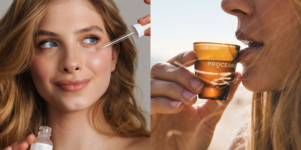 Topical serum vs drinking Proceanis Hyaluron Drink — why oral hyaluronic acid works where serums can't reach